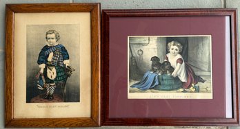 Two Framed Antique Lithographic Prints