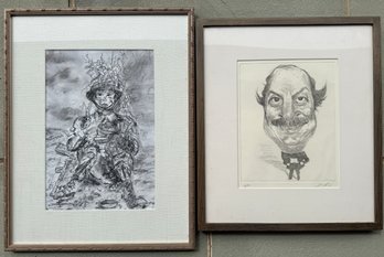 Two Portraits In Lithograph Or Print