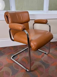 Loewenstein Oggo Chrome And Leather Arm Chair
