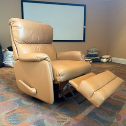 Petite Tan Leather Reclining Chair