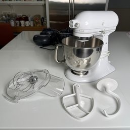 Kitchen Aid Mixer In White And Stainless Steel