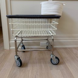 Laundry Cart On Wheels With Fabric Basket #2