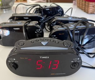Six Timex Electric Alarm Clock Radios
