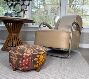 HEXAGONAL KILIM UPHOLSETERD OTTOMAN