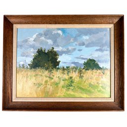 DIARMIUD LARKIN (1918-1989) LANDSCAPE, OIL ON CANVAS BOARD