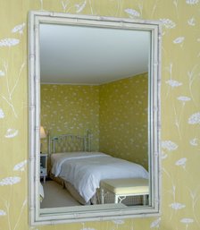 HOLLYWOOD REGENCY MID CENTURY MIRROR With FAUX BAMBOO FRAME