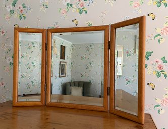 TABLE TOP (3) WAY MIRROR With BEVELED GLASS