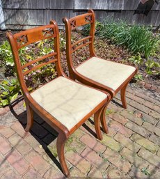 PAIR Of ENGLISH REGENCY SABER LEG SIDE CHAIRS
