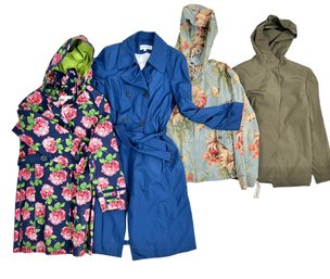 Four Womens Rain Jackets Or Coats, Calvin Klein, Ralph Lauren, Boden And KS Selection