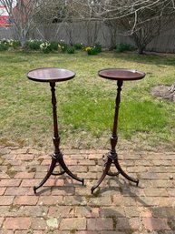 PAIR Of REGENCY-STYLE MAHOGANY STANDS By KITTINGER