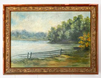 Oil On Board, Landscape Countryside Scene