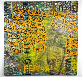 Yellow Masks Oil Painting By Juan Torcoletti