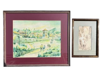 (2) WATERCOLORS From An EXOTIC TRIP