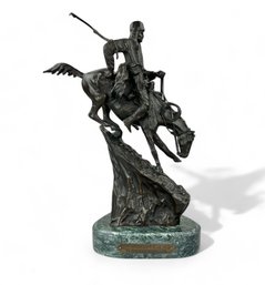 Frederick Remington 'The Mountain Man' Bronze On Marble