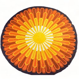 88' Mid Century Modern Round Rya - SunFlower