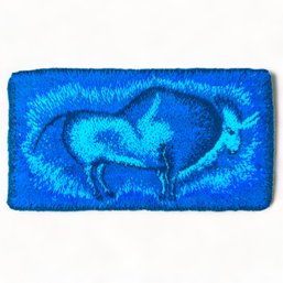 48 X 26' Mid Century Modern Taurus Or Bull, Rya Shag Rug,  In Blue Tones