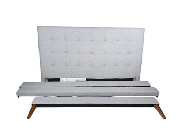WEST ELM QUEEN SIZE UPHOLSTERED BED