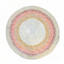 38' Round Hand Knit Wool Rug