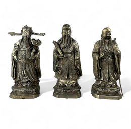 12' Bronze Chinese Qing Figures Three Wise Men