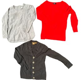 Three Designer Womens Sweaters Christopher Fisher, Tory Burch, Max Studio