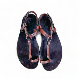 Gucci Brown Leather Sandals, Men's Size 9