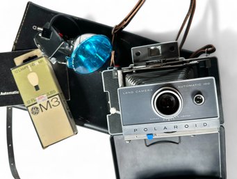 Vintage Polaroid Land Camera - Automatic 100 With Case And Accessories