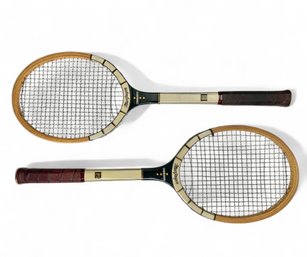 Pair Vintage MacGregor Commander Wooden Tennis Racquets