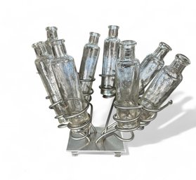 Metal And Glass Bud Vase Flower Display