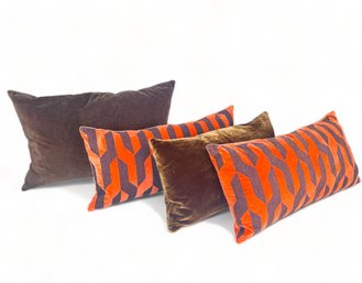 Modern Velour Lumbar Throw Pillows CB2