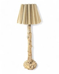 Boho Chic Vintage Plaster Faux Bois Plaster Floor Lamp