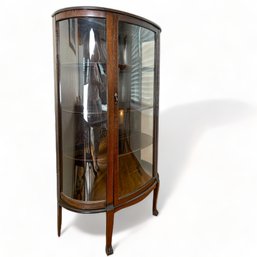 Phenomenal Primitive Antique Clawfoot Demilune Vitrine Curio Cabinet