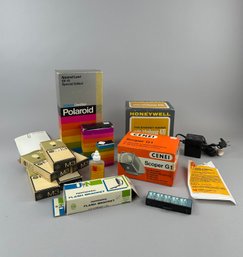 Vintage Polaroid Camera And Accessories