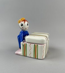 Vintage Ceramic Bell Hop Trinket Box
