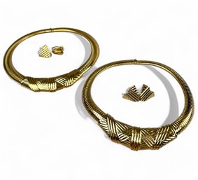 Vintage Neo Egyptian Collar Necklaces With Earrings