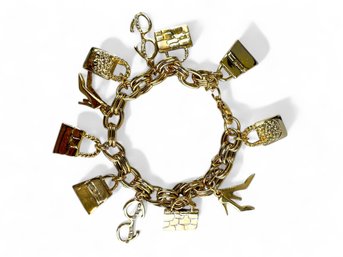 Superb Charm Bracelet In Gold Tone