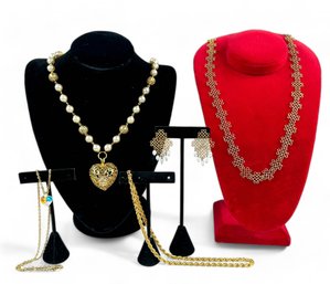 Hearts Pearls And Swirls, Necklaces And Earrings