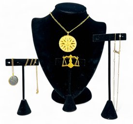 Assorted Astrology Jelwery In Brushed Gold