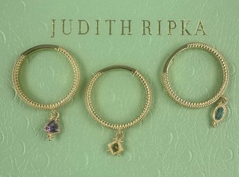 Judith Ripka 14kt Yellow Gold Amethyst, Citrine And Blue Topaz Rings