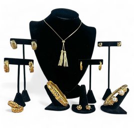 Chanel Style Selection Of Classic Gold Costume Jewelry