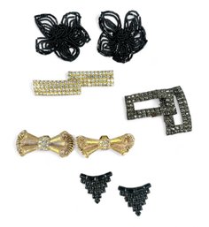 Antique Shoe Toppers Or Fur Clips, Five Pair