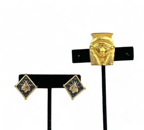 Metropolitan Museum Of Art Egyptian Revival Pendant And Earrings