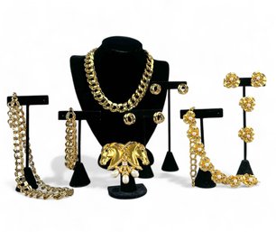 Gererous Lot Of Monet, Ivana Trump And Elizabeth Taylor Gold Tone Jewelry