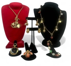 Generous Selection Of Joan Rivers Jewelry, Evil Eye, Stars And Moon Charm Necklace And Time Piece