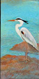 Mary Wolke, Crane, Original Oil On Canvas