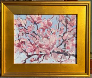 Kate Fortland, Magnolia Blooms, Framed Original Oil On Canvas