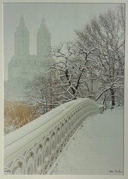 Ben Packer, Framed Photograph Of The Plaza From Central Park In Snow