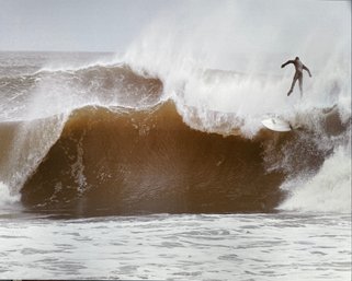 Large Format Photograph On Acrylic, Surfer And Wave