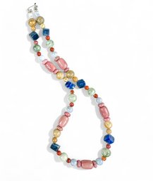 Semi Precous Stone And Sterling Silver Necklace And Earrings Set