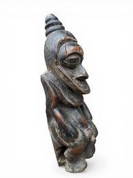 AFRICAN SONGYE CARVED WOODEN FETISH SCULPTURE