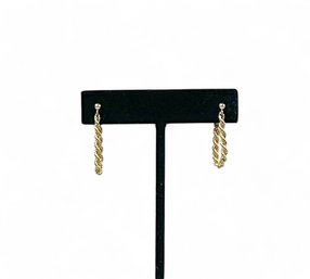 14k Gold Rope Hoop Earrings